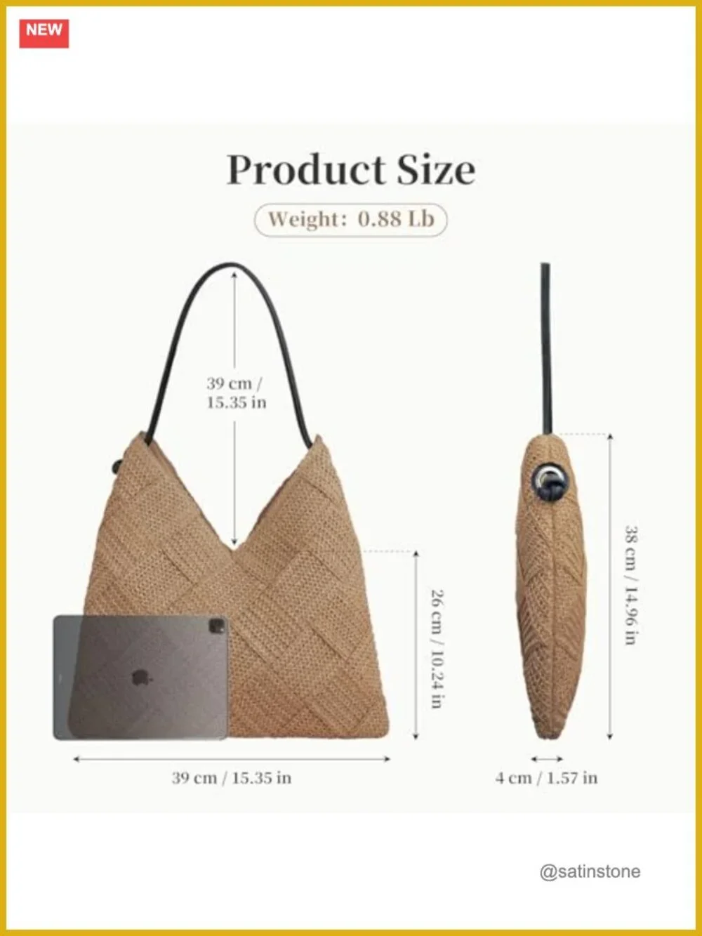 Handmade Straw Woven Hobo Tote Bag Shoulder Purse Summer Beach